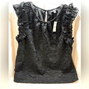 Express NEW Sleeveless Lace Top Black Keyhole Back Womens Medium Feminine Baddie